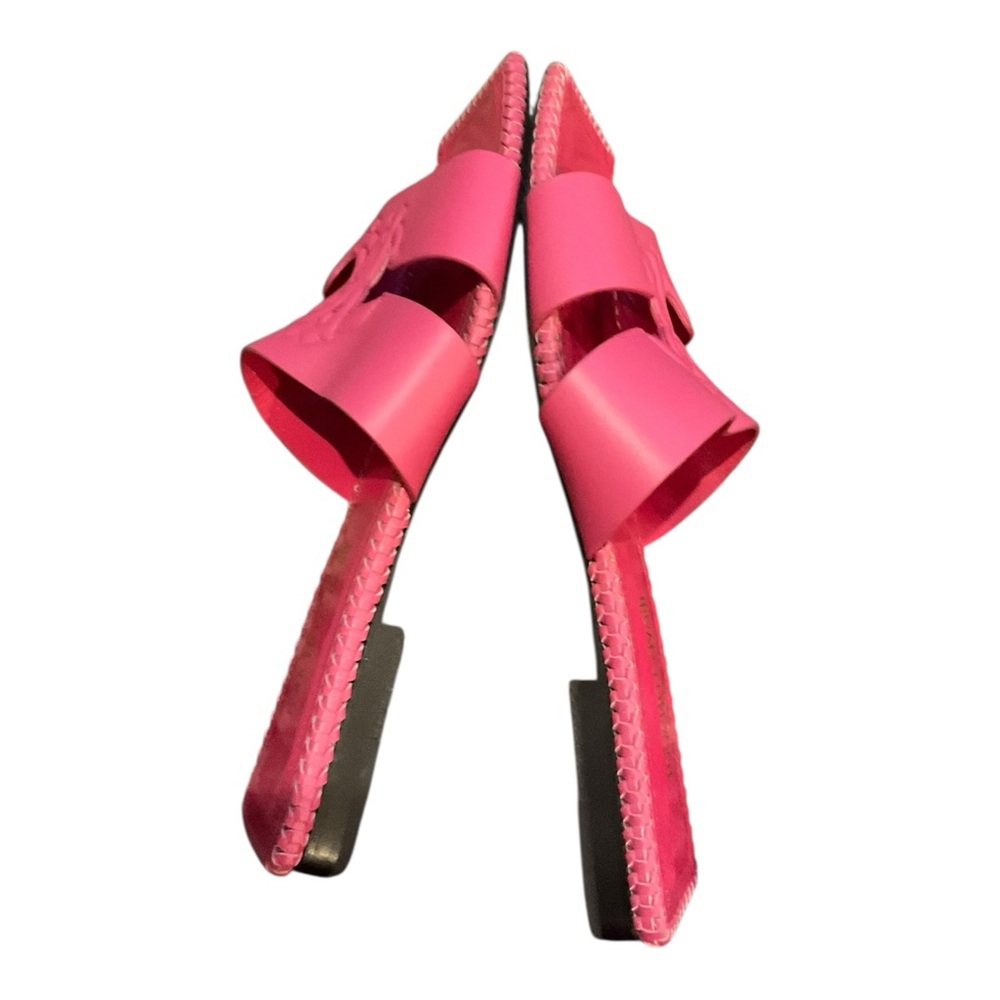 Roberto Cavalli Women’s Pink logo-embossed leather slides Flats Size 39 - Picture 8 of 15